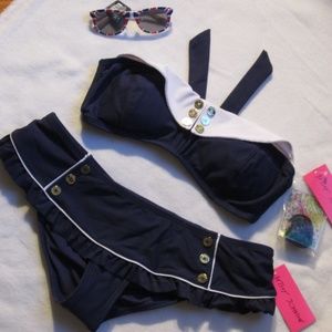 Betsey Johnson Sailor Bathing Suit Sz L
